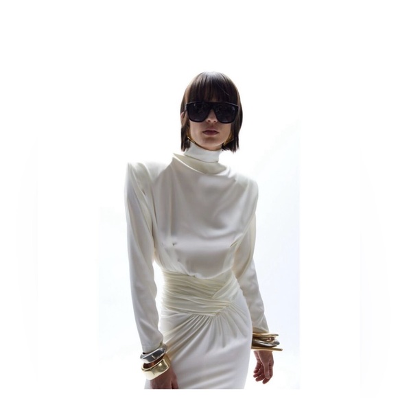 🤍THE NEW ARRIVALS- ILLKYAZ OZEL- Agnes Draped dress- NWT SIZE FR 36/US4 - Picture 3 of 12